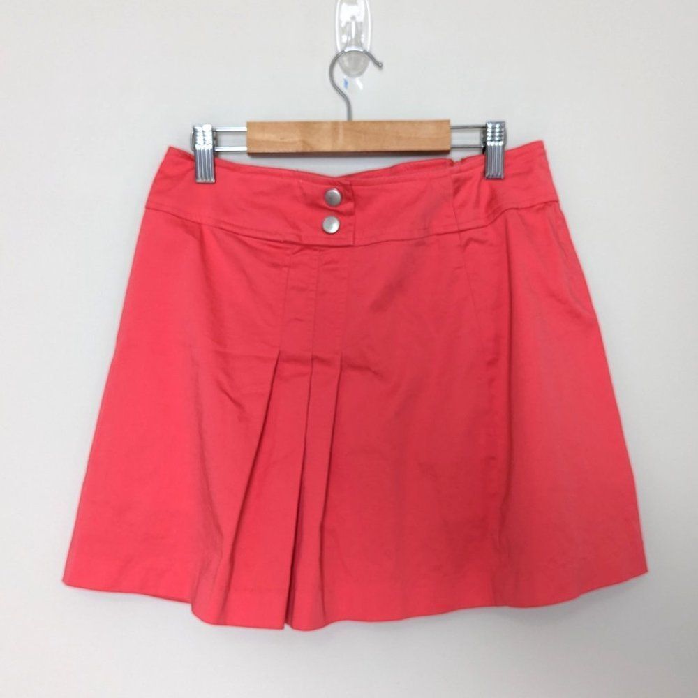 Herman Geist Vintage Red Pleated Front Mini Skirt Women's Size 6
